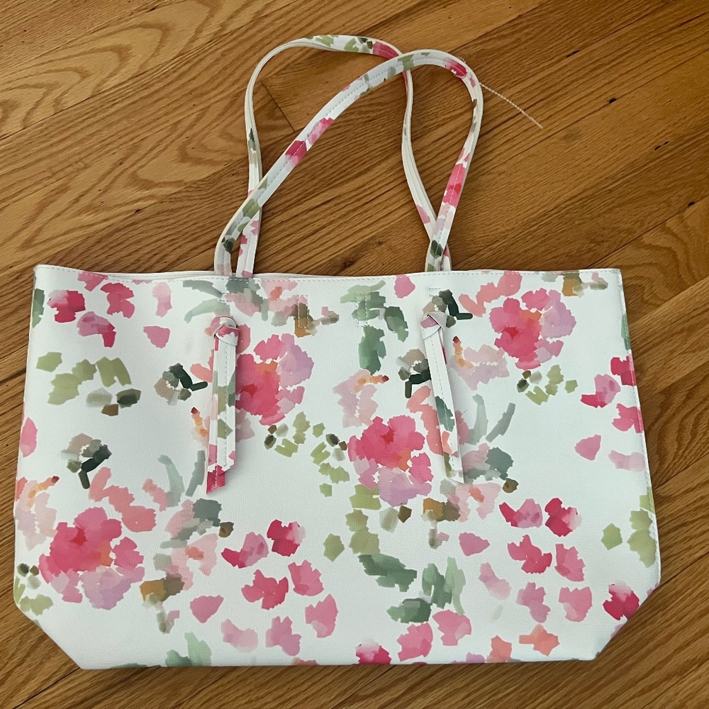 - indigo floral Tote